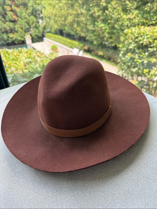 rag & bone Accessories - Rag & Bone Brown Wide-Brim Wool Felt Hat with Leather Band M